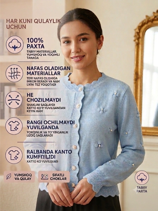 Ayollar uchun yumshoq kardigan, tugmali jaket, zamonaviy ayollar kiyimi