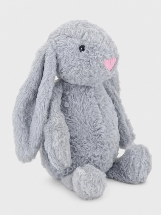 Uzun quloqli kulrang plyush quyon, pushti burunli Zak!Toys