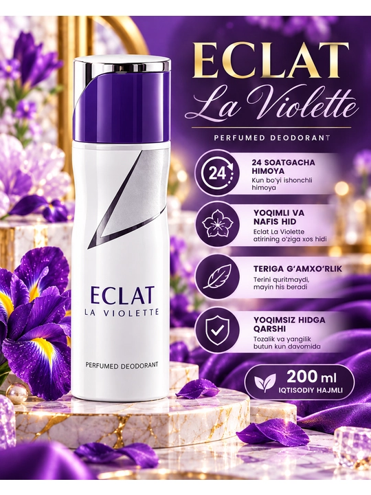 Eclat, Ayol va qizlar uchun prafyumeriya to'plami, Ayollar atiri 100ml, dezodarant 200 ml