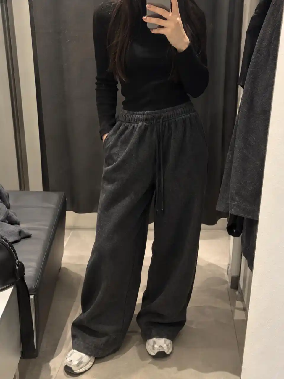 Ayollar issiq nachosli shimlari, keng to‘g‘ri triko, qishki palazzo shim S–XL