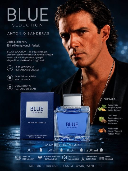 Мужская туалетная вода Antonio Banderas Blue Seduction - 