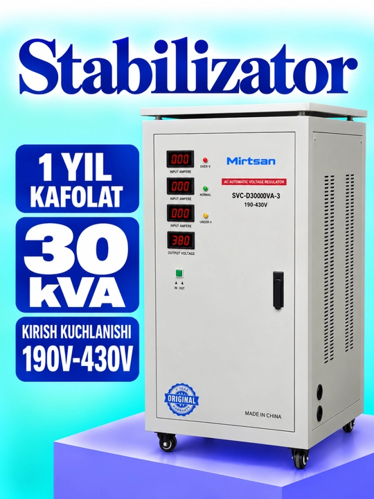 Mirtsan Uch Fazali Kuchlanish Stabilizatori 190–430 V   Nusxalash