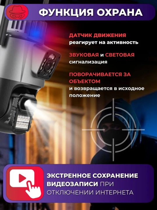 4G Full HD-видеокамера наблюдения на солнечной батарее (с SIM-картой)