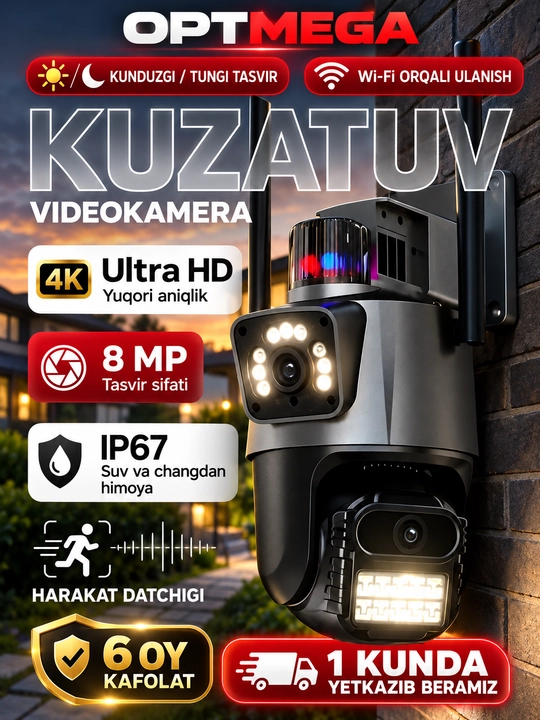 Quyosh batareyali 4G Full HD kuzatuv videokamerasi (SIM karta bilan) - 