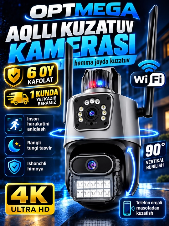 Kamera video kuzatuv quyosh panelli (sim kartali) 4G FULL HD sd kard - 