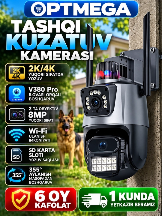Kamera video kuzatuv quyosh panelli (sim kartali) 4G FULL HD sd kard - 