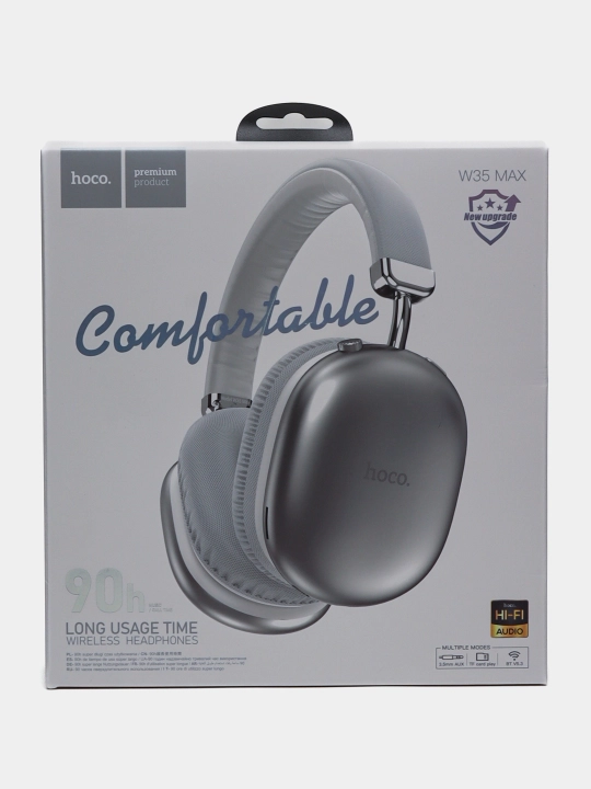 Hoco W35 Max katta simsiz Bluetooth 5.3 quloqchin, 90 soat, HiFi ovoz, mikrofon, TF karta