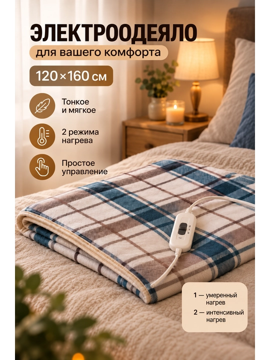 Электропростынь, электрическое одеяло, электроматрас,плед с подогревом - 
