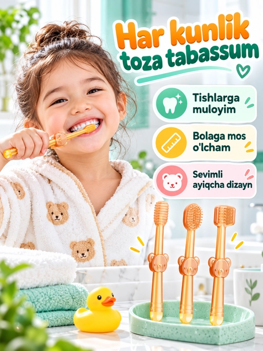 Chaqaloqlar uchun tish chotkasi va til tozalash chotkasi - 