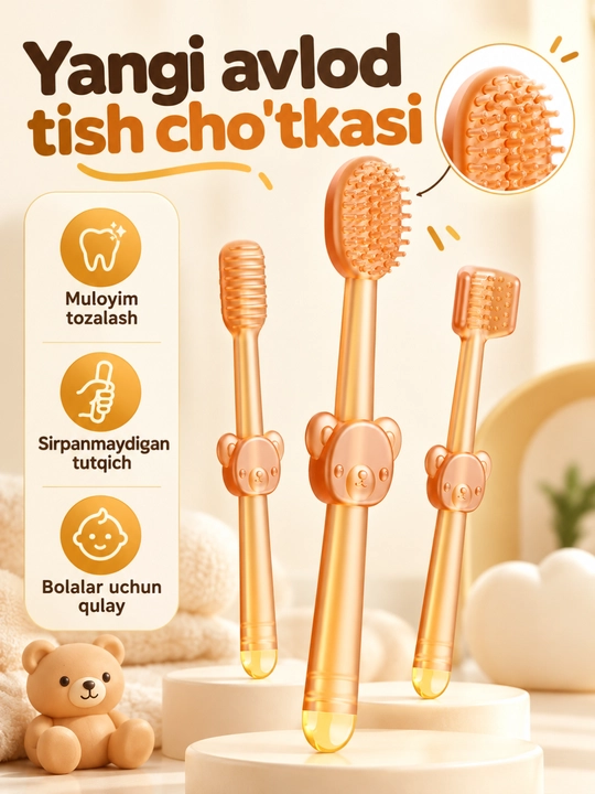 Chaqaloqlar uchun tish chotkasi va til tozalash chotkasi