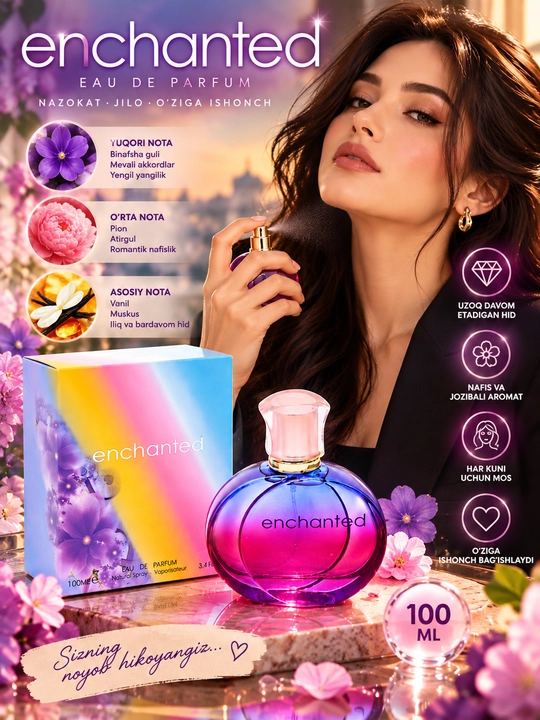 Ayollar uchun parfyumlangan suv Enchanted, 100 ml - 
