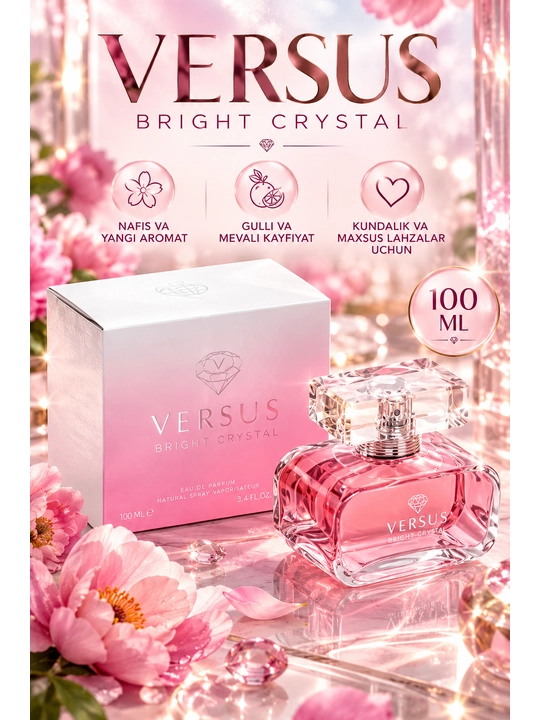 Ayollar uchun parfyumeriya suvi Versus Bright Crystal, Fragrance World, 100 ml - 