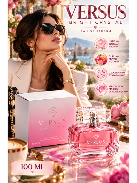 Ayollar uchun parfyumeriya suvi Versus Bright Crystal, Fragrance World, 100 ml