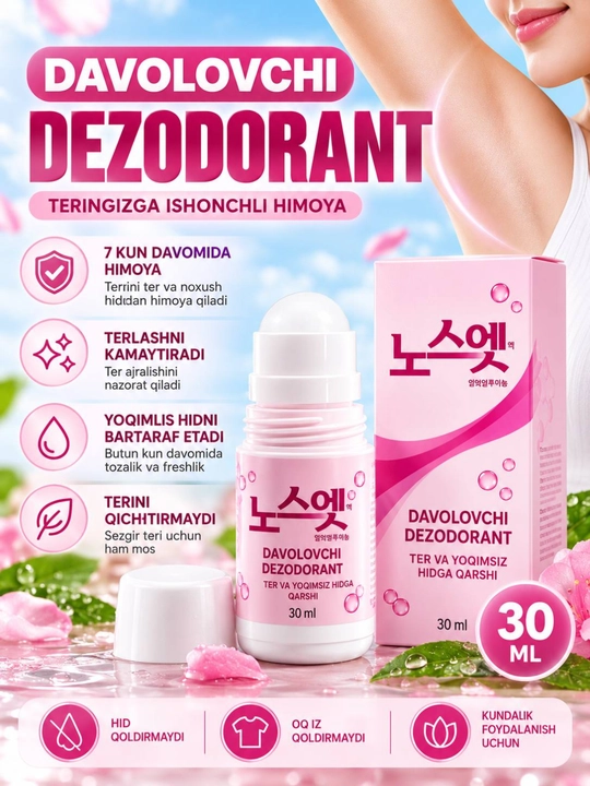Корейский дезодорант No Sweat No Stress, против избыточного потоотделения, 30 мл