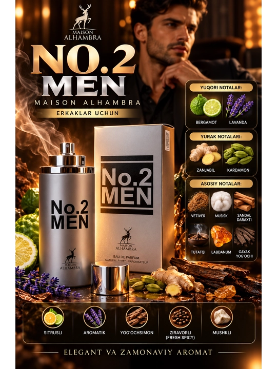 Parfyumlangan suv No.2Men, 100 ml - 