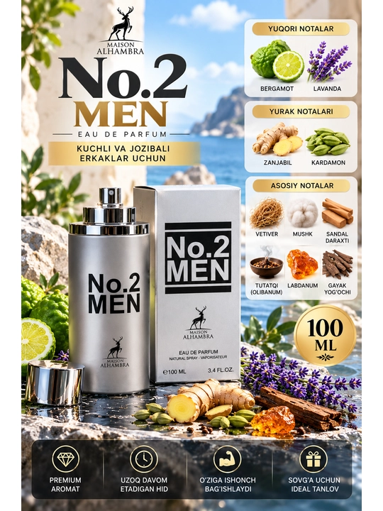 Parfyumlangan suv No.2Men, 100 ml