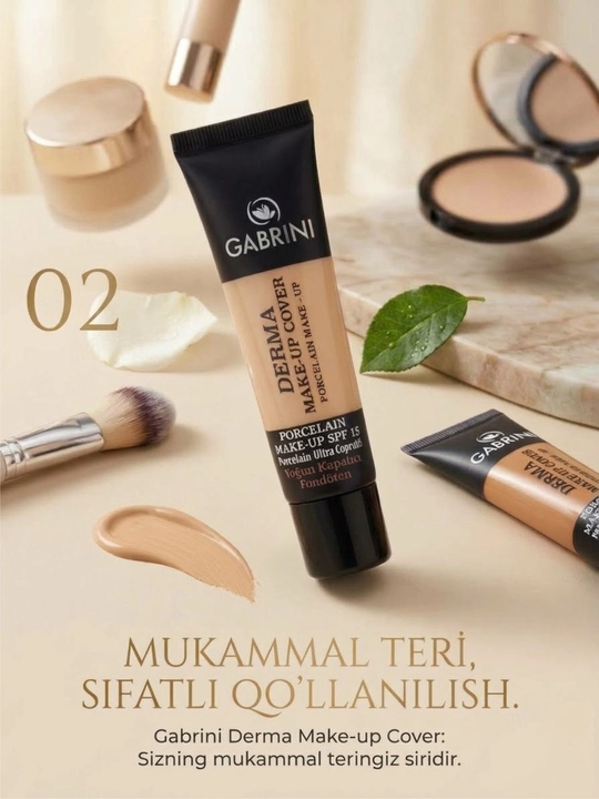 Matlovchi tonal kremi Gabrini Derma, makiyaj ostiga, SPF 15 - 
