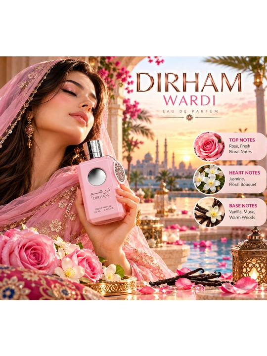 Ayollar atiri, ayollar uchun parfum, Parfyumlangan suv Dirham Wardi, uniseks, 100 ml