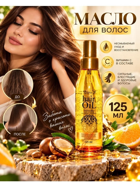 Sochlarni oziqlantirish, chigalini yoyish va turmaklash uchun yog Doctor-S Hair Oil, 125ml - 