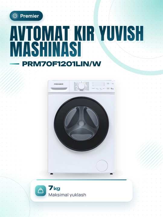 Avtomat kir yuvish mashinasi Premier PRM70F1201LIN/W - 