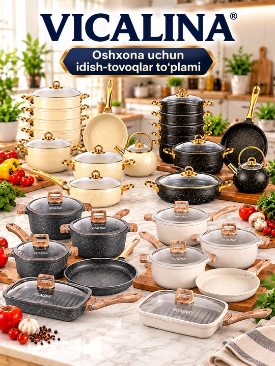 Oshxona idishlari to‘plami VICALINA, turli modellar - 