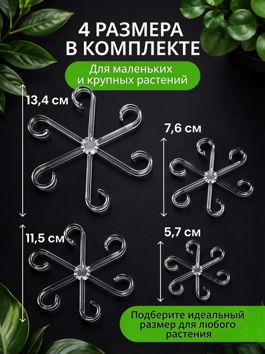 4 dona shaffof xona o‘simliklari tayanchlari