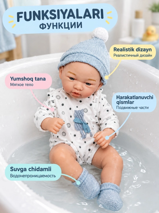 Кукла пупс большая для девочек, кукла малыш, детские игрушки для девочки, 3+