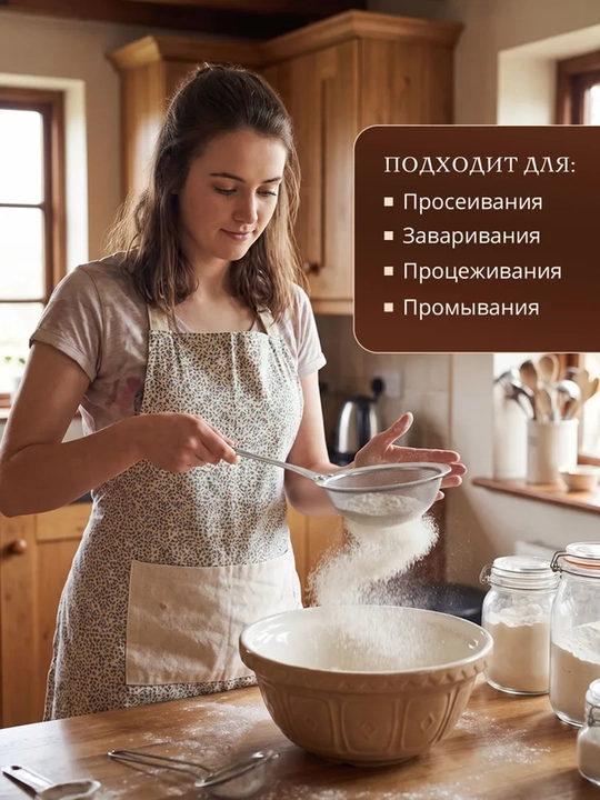 Zanglamaydigan poʻlatdan elak-shumovka toʻplami, 3 dona, oshxona elaklari elash uchun