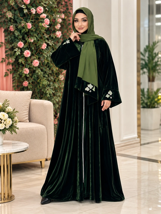 Ayollar uzun ko‘ylagi + hijob sharfi bilan birga kechki bayram libosi Standart 50-58gacha - 
