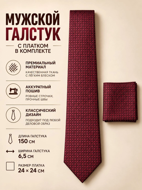 Классический мужской галстук – для офиса, школы и торжеств - 