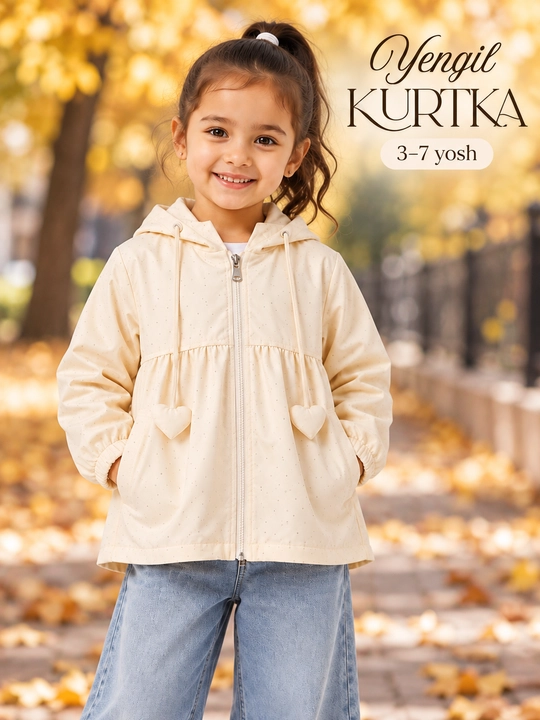 Куртка для девочек, ветровка с капюшоном, 3–7 лет, рост 100–140 см