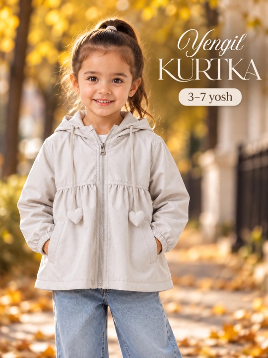 Куртка для девочек, ветровка с капюшоном, 3–7 лет, рост 100–140 см