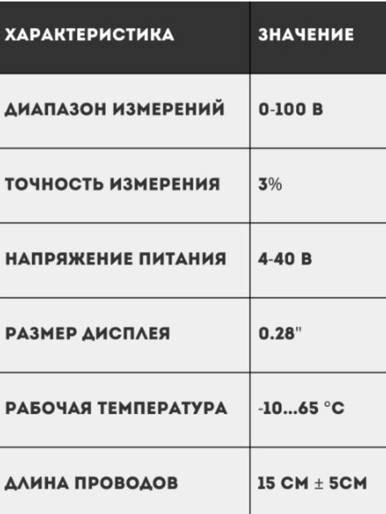 Uch simli mini voltmetr 0 - 100 VDC
