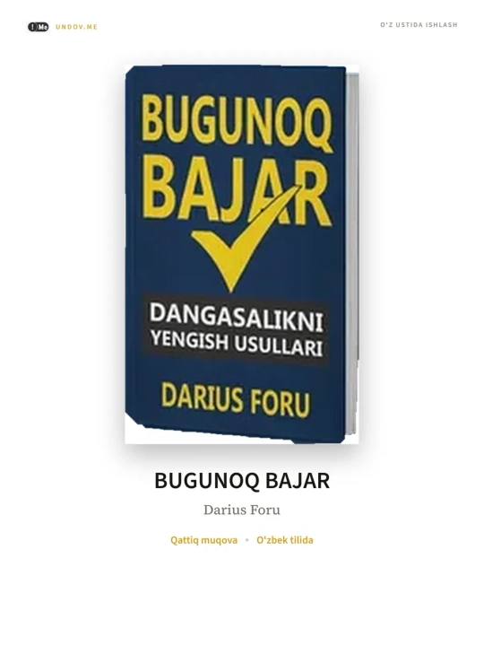 Darius Foru - Bugunoq bajar - 