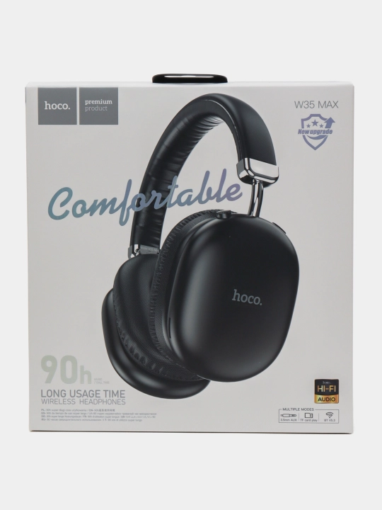 Hoco W35 Max katta simsiz Bluetooth 5.3 quloqchin, 90 soat, HiFi ovoz, mikrofon, TF karta