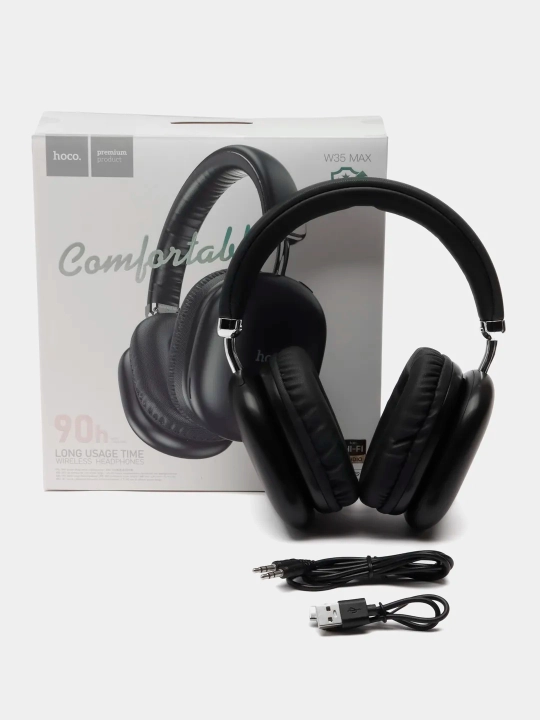 Hoco W35 Max katta simsiz Bluetooth 5.3 quloqchin, 90 soat, HiFi ovoz, mikrofon, TF karta