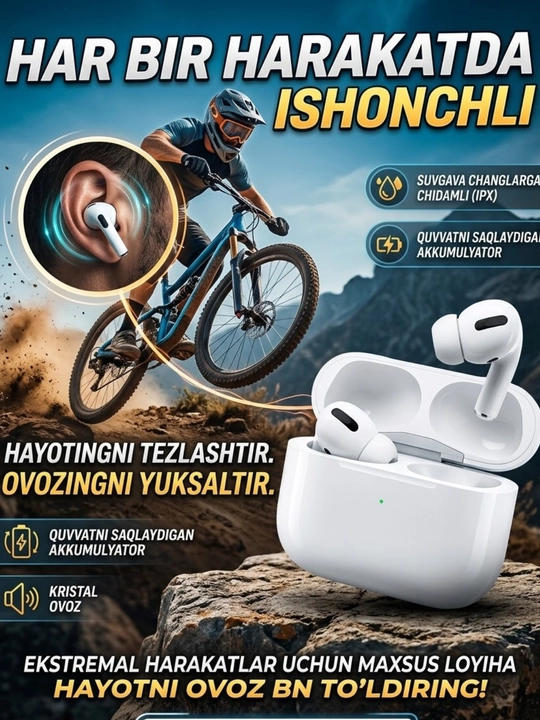 Simsiz quloqchin AirPods, sovg‘aga himoya g‘ilofi bilan