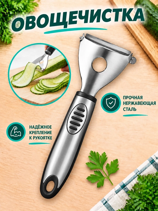 Овощечистка, нож для чистки овощей и фруктов, из нержавеющей стали - 