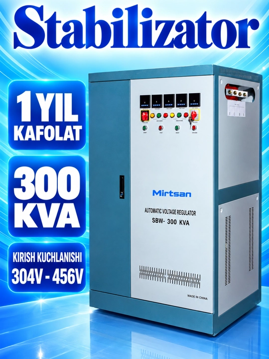 Трехфазный Промышленный Стабилизатор Напряжения Mirtsan 300 кВА 304–456 В - 