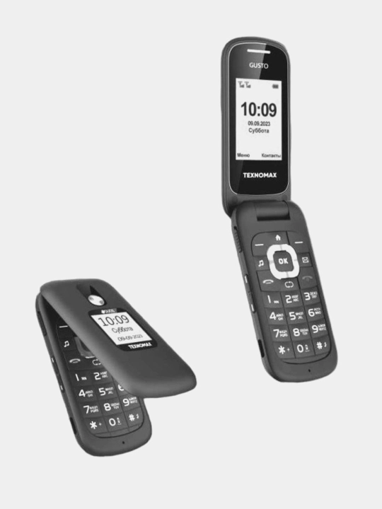 Texnomax Gusto tugmali telefoni. Kamera, 2 ta SIM, fonar