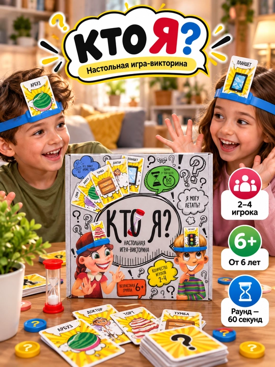 Игрушка настольная игра-викторина «Кто я?» для детей от 6 лет
