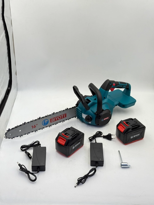 Аккумуляторная цепная пила BIYOTI BYT-229, 21V, Brushless, 1800 Вт, шина 300 мм, 2 АКБ