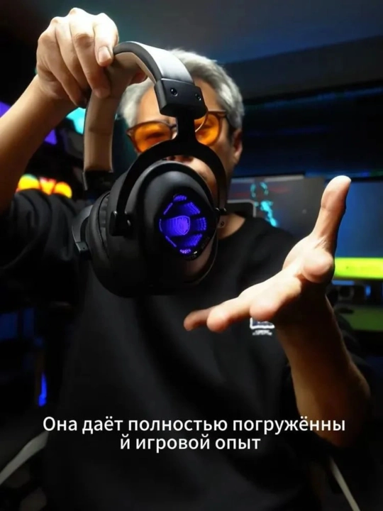 Sades 811 Pro simsiz gaming quloqchin, ENC mikrofon, Hi-Res audio va RGB yoritgichli