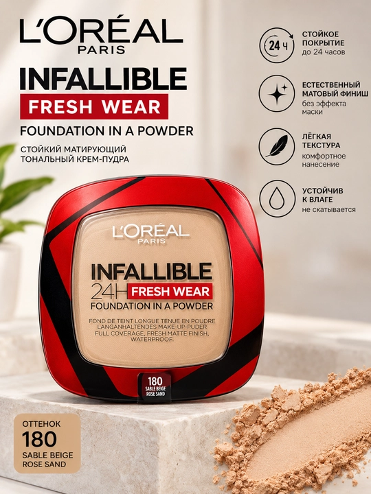 L'Oréal Paris Infaillible 24H Fresh Wear ixcham tonal upasi