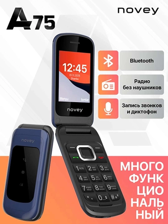 Novey A75 mobil tugmali telefoni