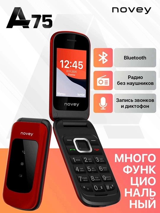 Novey A75 mobil tugmali telefoni
