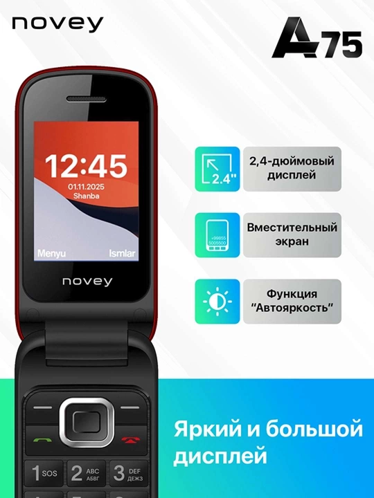 Novey A75 mobil tugmali telefoni