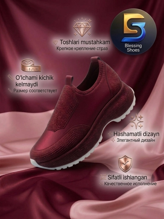 Слипоны женские со стразами на платформе, мягкие слипоны, 36-40