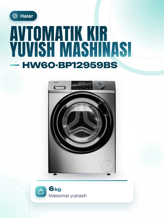 Стиральная машина Haier HW60-BP12959BS, 6 кг - 