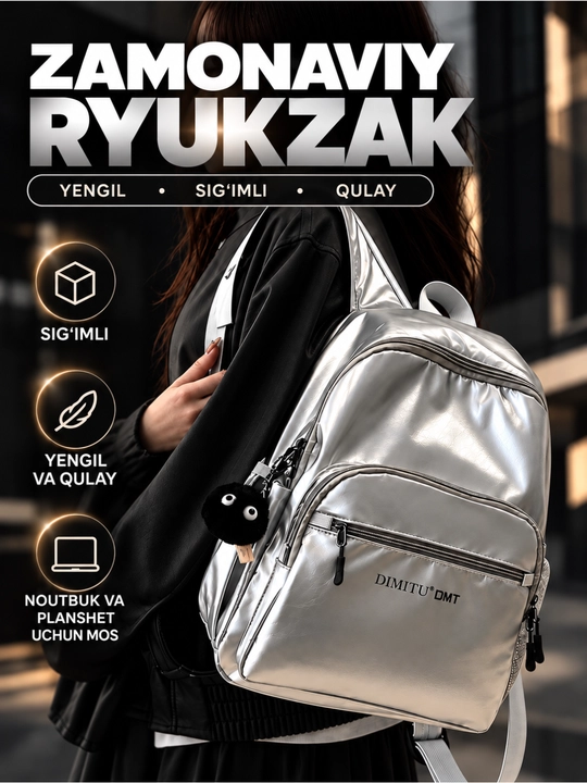 Ayollar uchun shahar ryukzagi, maktab, ish va sayr uchun